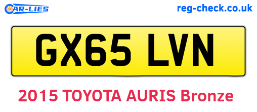 GX65LVN are the vehicle registration plates.