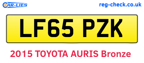 LF65PZK are the vehicle registration plates.