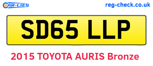 SD65LLP are the vehicle registration plates.