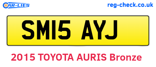 SM15AYJ are the vehicle registration plates.