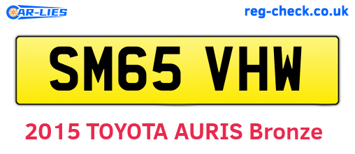 SM65VHW are the vehicle registration plates.