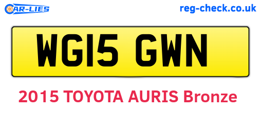 WG15GWN are the vehicle registration plates.