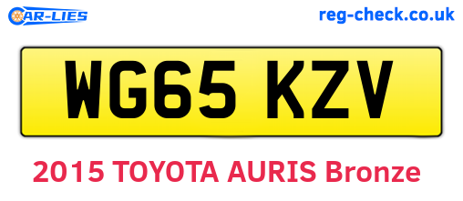 WG65KZV are the vehicle registration plates.