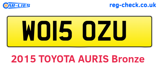 WO15OZU are the vehicle registration plates.