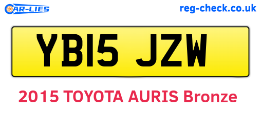 YB15JZW are the vehicle registration plates.