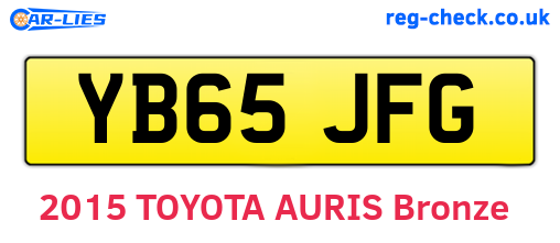 YB65JFG are the vehicle registration plates.