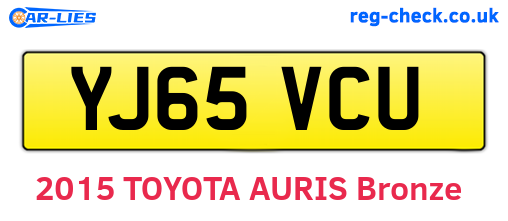 YJ65VCU are the vehicle registration plates.
