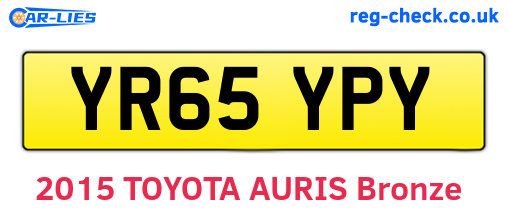 YR65YPY are the vehicle registration plates.