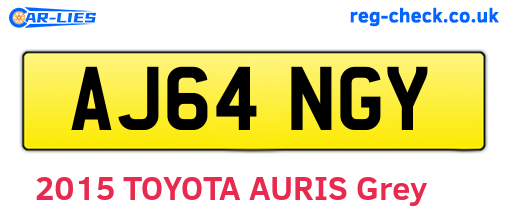 AJ64NGY are the vehicle registration plates.