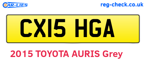 CX15HGA are the vehicle registration plates.