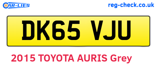 DK65VJU are the vehicle registration plates.
