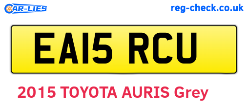 EA15RCU are the vehicle registration plates.