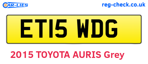 ET15WDG are the vehicle registration plates.