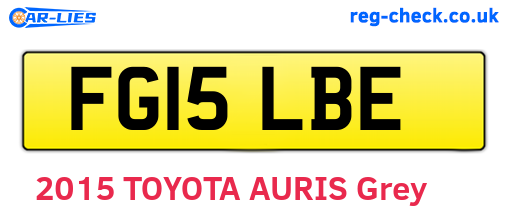 FG15LBE are the vehicle registration plates.