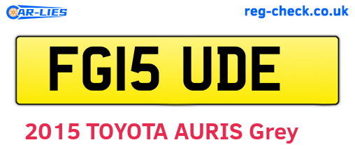 FG15UDE are the vehicle registration plates.