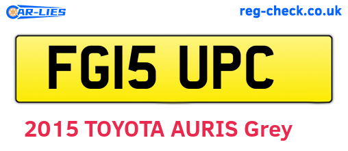 FG15UPC are the vehicle registration plates.