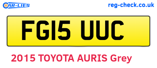 FG15UUC are the vehicle registration plates.