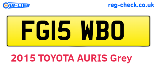 FG15WBO are the vehicle registration plates.