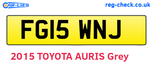 FG15WNJ are the vehicle registration plates.