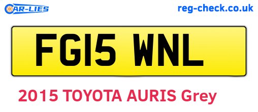 FG15WNL are the vehicle registration plates.