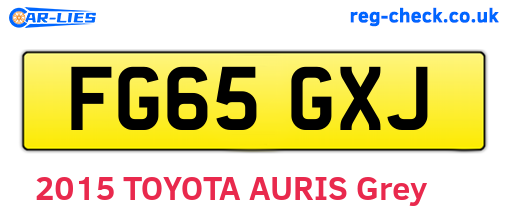 FG65GXJ are the vehicle registration plates.