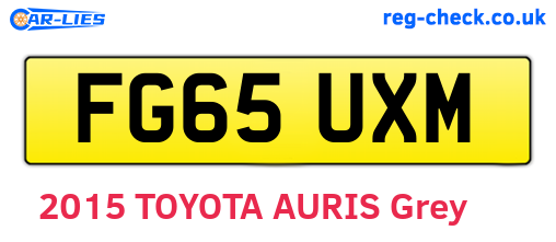 FG65UXM are the vehicle registration plates.
