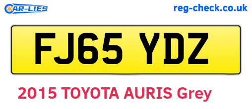 FJ65YDZ are the vehicle registration plates.