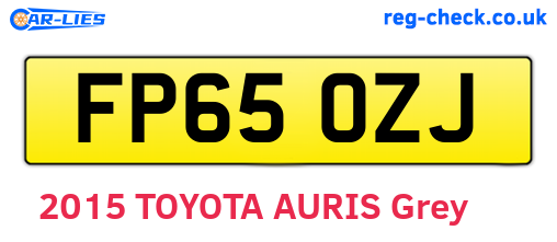 FP65OZJ are the vehicle registration plates.