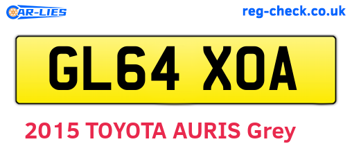 GL64XOA are the vehicle registration plates.