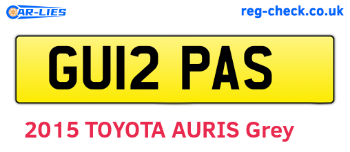 GU12PAS are the vehicle registration plates.
