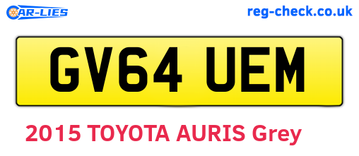 GV64UEM are the vehicle registration plates.