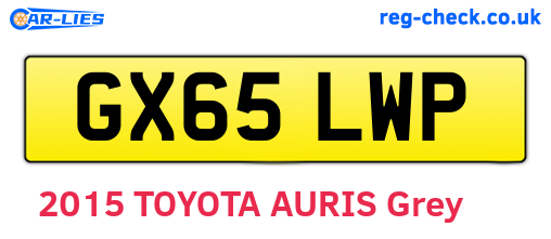 GX65LWP are the vehicle registration plates.