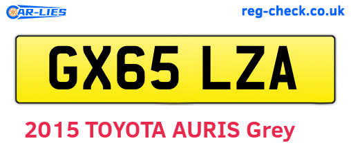 GX65LZA are the vehicle registration plates.