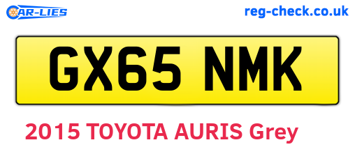 GX65NMK are the vehicle registration plates.
