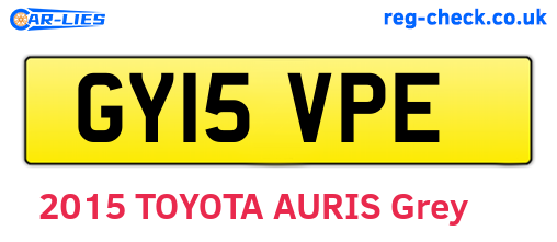GY15VPE are the vehicle registration plates.