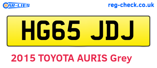 HG65JDJ are the vehicle registration plates.