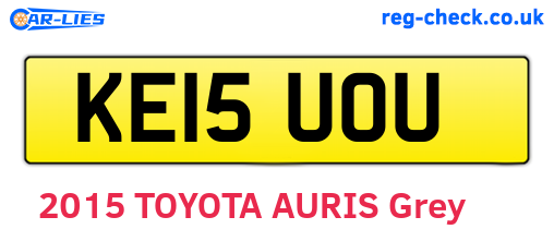 KE15UOU are the vehicle registration plates.