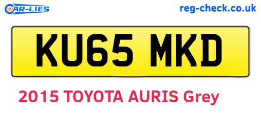 KU65MKD are the vehicle registration plates.