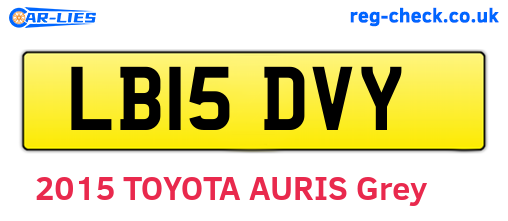 LB15DVY are the vehicle registration plates.