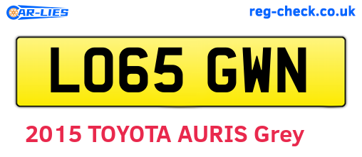 LO65GWN are the vehicle registration plates.