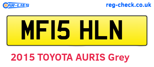 MF15HLN are the vehicle registration plates.