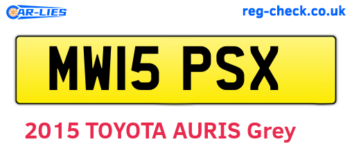 MW15PSX are the vehicle registration plates.