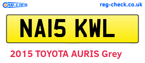 NA15KWL are the vehicle registration plates.