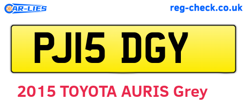 PJ15DGY are the vehicle registration plates.