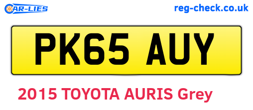 PK65AUY are the vehicle registration plates.