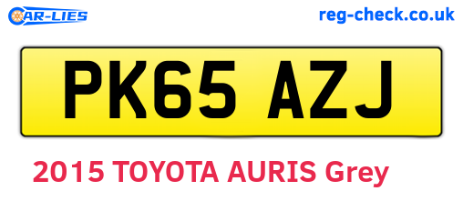 PK65AZJ are the vehicle registration plates.