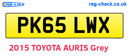 PK65LWX are the vehicle registration plates.