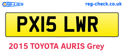 PX15LWR are the vehicle registration plates.