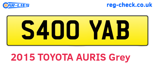 S400YAB are the vehicle registration plates.