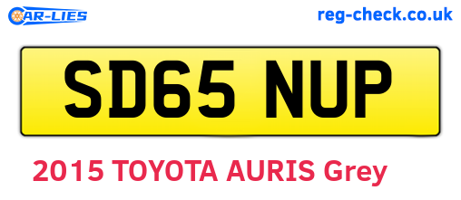 SD65NUP are the vehicle registration plates.